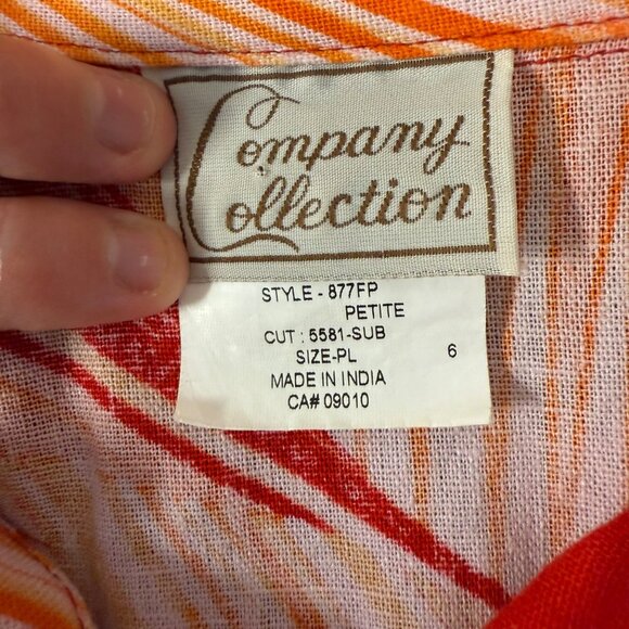 VTG Company Collection Womens Linen Blend Button-Up Shirt Tropical Size PL - Picture 5 of 7